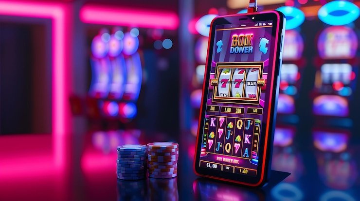 Antarmuka aplikasi mobile koki toto menampilkan menu permainan slot dan dealer langsung